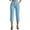 Blue, variant on Women's Capri Pants Lightweight Wide Leg Business Casual Button Elastic High Waist Cropped Pants Lounge Work Travel Hiking Walking Capris with Pockets Khaki S