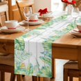 thumbnail image 5 of Summer Botanical Table Runner 108 Inches, Green Tropical Palm Trees Wooden Grey Bed Runner Dresser Scarves Tabletop for Indoor Outdoor Parties/Ceremony/Banquet, 13"x 108", 5 of 9