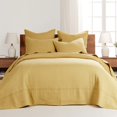 thumbnail image 1 of Juego de colchas Levtex Home con punto de cruz, color ocre, tamaño queen, +2 fundas, 1 of 8