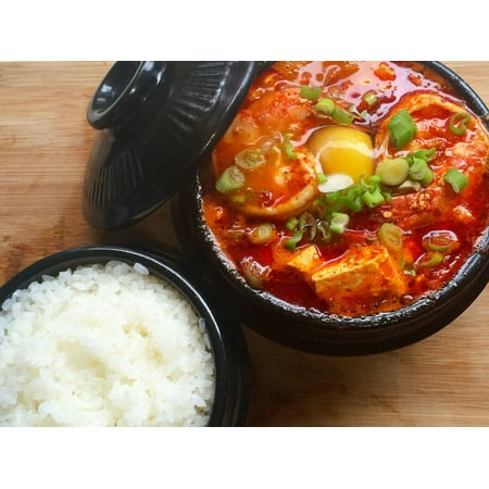 Takeout Kit "Korean Kimchi Tofu Stew & Sticky Rice" Meal Kit, Dinner for 4