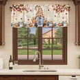 thumbnail image 6 of Gnomes Pumpkin Fall Curtain Valances for Windows, Kitchen Valance Window Treatments Panel 2 Pack, Thanksgiving Branches Maple Leaves Rod Pocket Short Curtains for Bathroom Bedroom 60 x 18 Inch, 6 of 8