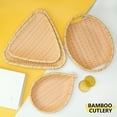 thumbnail image 3 of Hyasfey Assiette Imitation Bambou Bords Lisses Ronds Facile à Nettoyer Assiette Résistante aux Hautes Températures Plateau à Collations Tissé à la Main, 3 of 8