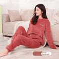 thumbnail image 2 of Traje cálido de hada engrosado para mujer, otoño e invierno, polar coral, cálido, suelto, pijama de talla grande, ropa exterior para mujer, pantalones holgados, 2 of 5