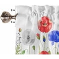 thumbnail image 5 of 4th of July Curtain Valances for Windows, Independence Day Red Blue Poppy Flowers Rod Pocket Valance Window Treatments Short Curtains for Kitchen Bathroom Living Room, 5 of 6