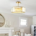 thumbnail image 5 of 15 Inch Semi-Flush Mounted Chandelier with Crystal Shade, 5 of 7