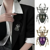 Soumake Beetle Shape Brooch Rhinestones Inlaid Enamel Pin Vivid Appearance Coat Lapel Bag Shawl Badge Jewelry Accessories