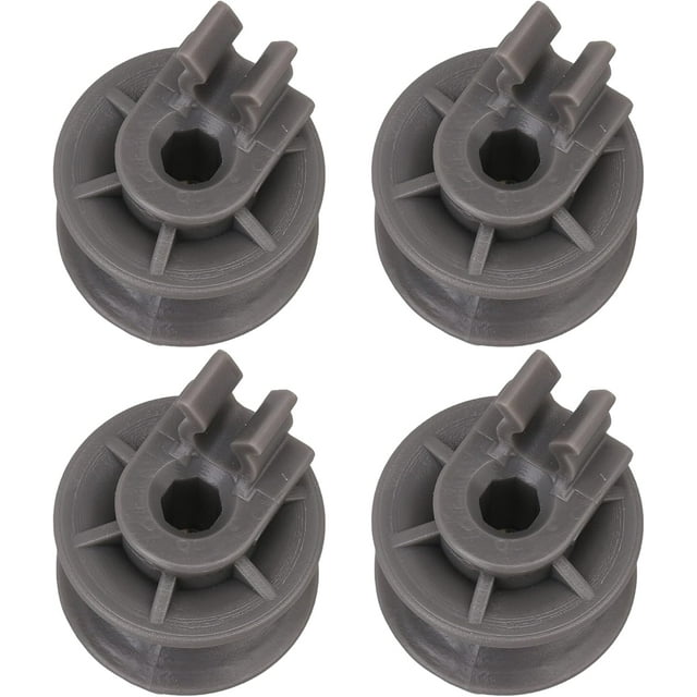 BQLZR 27x28mm Gray Plastic Dishwasher Upper Dish Rack Roller 4581DD3002A Pack of 4