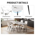 thumbnail image 4 of 63" Rectangular Modern Dining Table with Sintered Stone Top & Metal Legs, 4 of 7