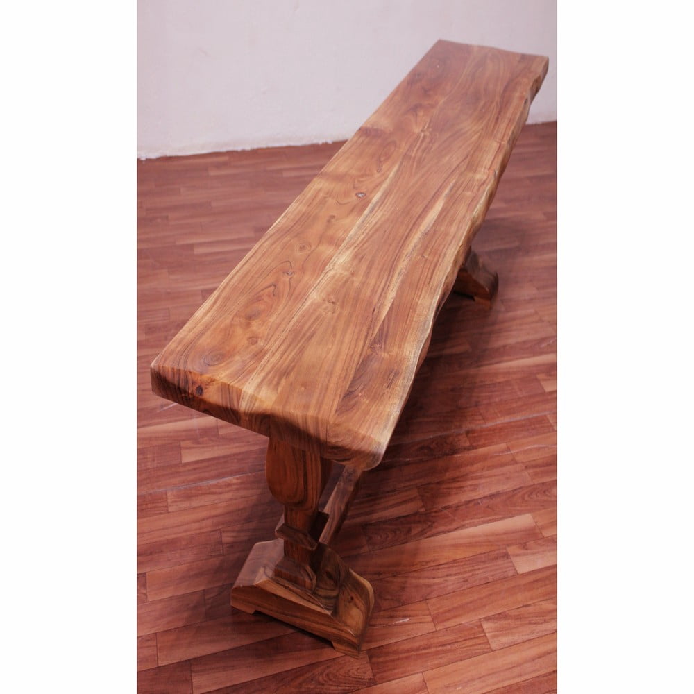 LR Home Live Edge Gloss Finish Strong Brown / Chestnut Strong Wood Bench