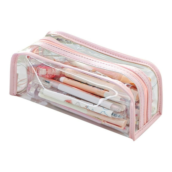 TUOBARR rge Capacity Transparent Multifunctional Stationery Portable Pencil Case