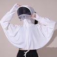 thumbnail image 6 of Maqroz Women's Anti-UV Shirt Hooded Jacket with Thumb Holes & Face Mask UPF 50+ Sun Protection Long Sleeve Crop Tops Ice Silk Quick Drying Sweatshirt Sun Shirt Hiking Outdoor White Free Size, 6 of 8