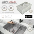 thumbnail image 2 of Stylish Undermount 28" Stainless Steel Double Bowl Workstation Kitchen Sink with 7 accs S-628WK, 2 of 13