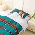 thumbnail image 3 of jejeloiu Vibrant Tribal Twin Comforter Sets,Bohemian Print Bedding Set For Boys,Teal Red,Reversible,2-Piece,1 Comforter and 1 Pillowcase, 3 of 7