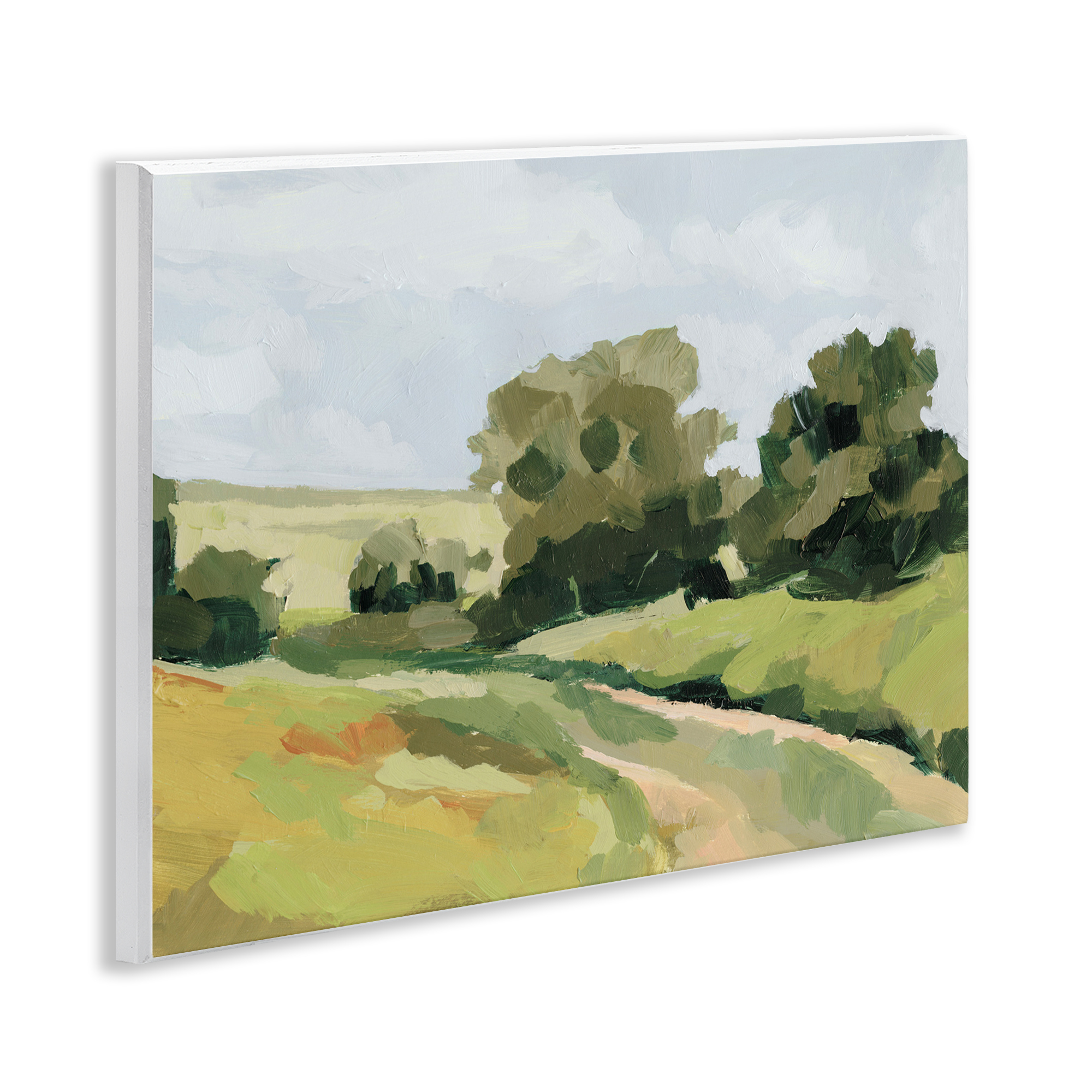 Stupell Industries Winding Path Impression Landscape Painting Unframed Art Print Wall Art, 14 x 11