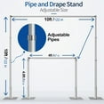 thumbnail image 2 of Pipe and Drape Backdrop Stand, 10x10ft Heavy Duty Adjustable Backdrop Frame with Metal Base, 2 of 4