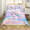 thumbnail image 1 of Erosebridal Housse de Couette Licorne pour Filles, Imprimé Étoiles Réversible, Ultra Douce 2 Pcs (Sans Couette), 1 of 6