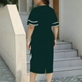 thumbnail image 3 of asdoklhq Plaid Dresses for Womens Oversized Printed Flying Sleeve Dress Army Green 2X, 3 of 3