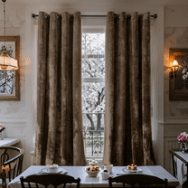 SMILETIME Crushed Velvet Curtains with Grommets Luxurious Thermal Insulated Soundproof Drapes for Dining Room Soft and Durable Light-Filtering Window Treatments, 2 Panels