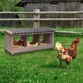 thumbnail image 3 of PETSCOSSET Chicken Nesting Box with PVC Roof & Raising Feet, 3 Compartments, Grey, 3 of 7