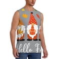 thumbnail image 2 of Fotbe Hello Fall Gnomes Men's Camiseta sin Mangas Estampada para Hombres, Playera Casual para Gimnasio, Entrenamiento, Playa-Medium, 2 of 7