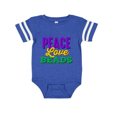 

Inktastic Mardi Gras Peace Love Beads Gift Baby Boy or Baby Girl Bodysuit