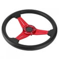 thumbnail image 1 of 14in Steering Wheel, Drifting Steering Wheel Wearproof Anti Rust  For Auto Modification Red,Black,Silver, 1 of 8