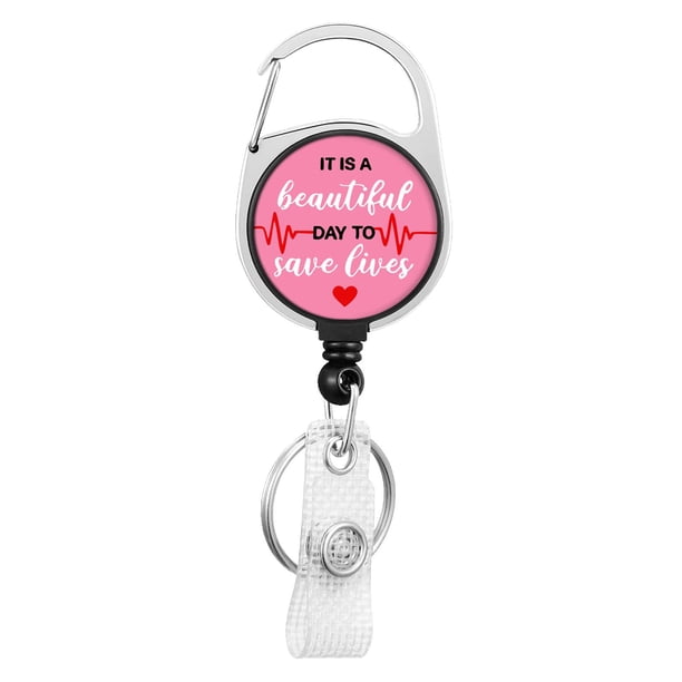 Soporte de carrete de insignia, llavero retráctil, cordón de tracción, tarjeta de enfermera, soporte de nombre, tarjeta de identificación, Estilo A