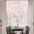 thumbnail image 4 of Pastoral Flowers Tie Up Curtain 63 Inches Long, Vintage Red Flower Farmhouse Plant Balloon Style Kitchen Window Curtain Over Sink, Small Window Rod Pocket Curtain 52"x63", 4 of 9