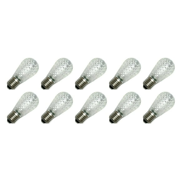 LiteSource 50261 - 130 volt T15 Medium Screw Base Warm White Non-Dimmable LED (10 pack) Christmas Light Bulbs