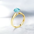 thumbnail image 4 of Gem Stone King 10K White And Yellow Gold Swiss Blue Topaz Engagement Ring for Women | 1.65 Cttw | Round 7MM | Gemstone November Birthstone | Size 6, 4 of 4