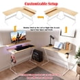 thumbnail image 3 of Bestier 55 inch L-Shaped Gaming Computer Desk with Monitor Stand Home Office Corner Desk, 3 of 5