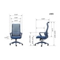 thumbnail image 5 of Silla de oficina colorida ergonómica 300lb (aproximadamente 149.7kg) Silla de computadora de soporte lumbar ajustable, 5 of 5