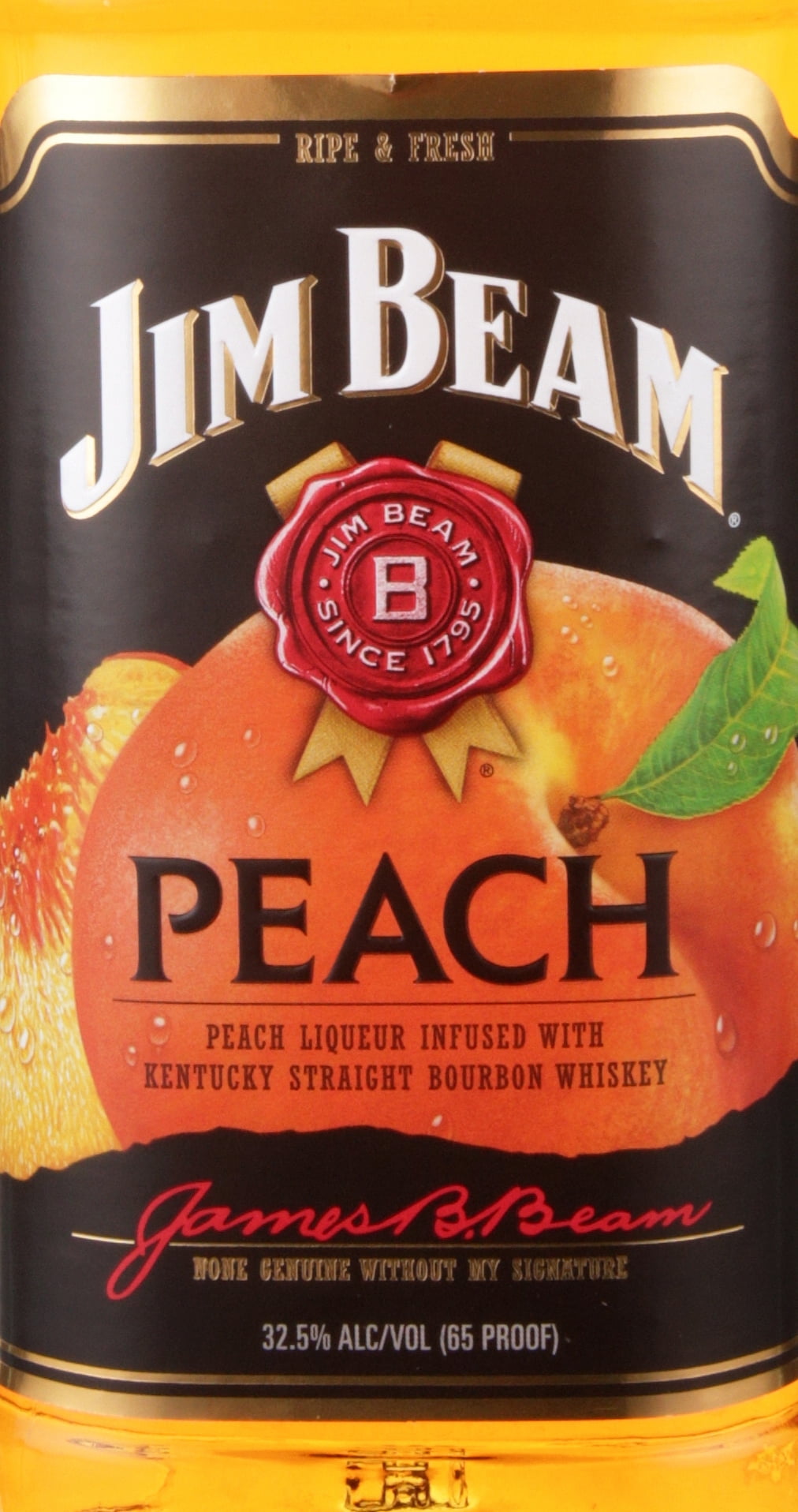 Whiskey, 32.5% Bourbon Jim ABV Infused Peach Bottle, Straight Flavored Beam 750 ml