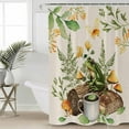 thumbnail image 4 of Shower Curtain, Pastoral Coffee Frog Mushroom Waterproof Shower Curtain Set with Hooks for Bathroom Showers,Stalls and Bathtubs,72x84In Retro Bread on Linen, 4 of 9