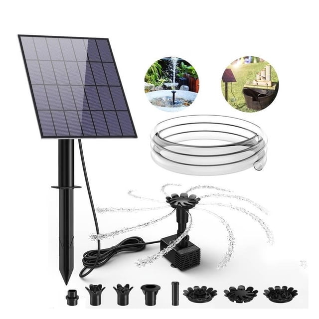3.5W Solar Fountain Pump DIY Solar Panel Fountain With 4.9FT Water Pipe Pump For Bird Bath Garden Decoration Pets Drinking Pon ,Multi-Install Methods