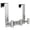 Silver-7.5 Inch-3 T-Hooks, Fits 1-3/4" Thick Door, variant on No-drill Extra Long Shower Hooks Fits 3/8" Thick Door Heavy Duty Stainless Steel Towel For Frameless Glholds Bathrobe (white 3 T-hooks)