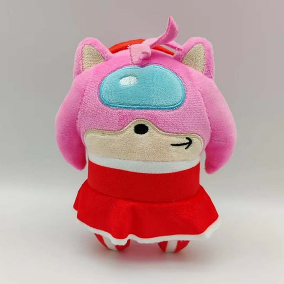 Sonic The Hedgehog Among Us Crossover 5.9 Inch Plush Toy Pink, Soft Stuffed Crewmate Figure, Cuddly Crossover Collectible for Kids & Fans