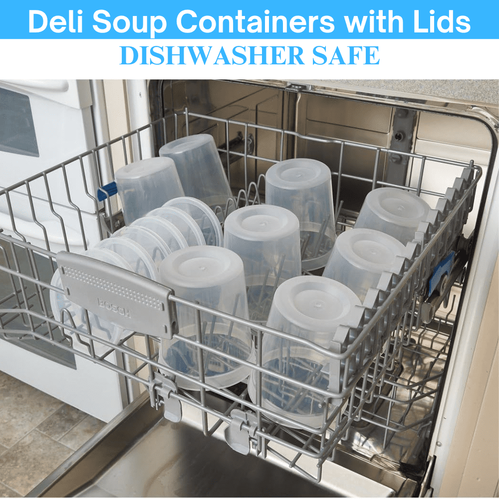 Plastic Deli Containers with Lids (32 oz, 48 Sets) Disposable Food Storage Containers With Airtight Lids, Ideal for Soups and Meal Prep