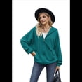 thumbnail image 2 of Sudadera con Capucha y Cremallera de Larga Azul Pavo Real XXL, 2 of 10