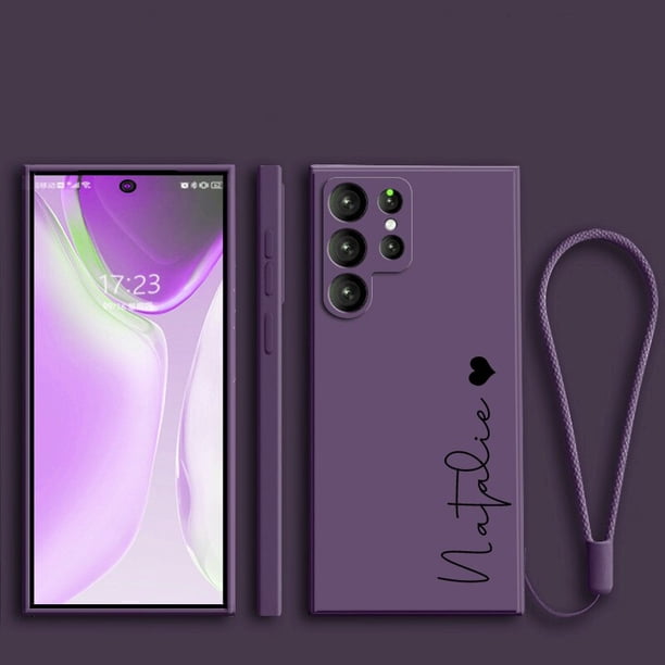 Funda de silicona líquida personalizada con nombre de corazón para Samsung Galaxy S23, S21, S20 Ultra FE, S10 Plus, S22 Ultra 5g Fivean unisex