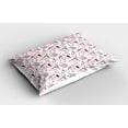 thumbnail image 2 of Ambesonne Eiffel Pillow Sham, Love in Paris Bridal Pink, 26" X 20", Rose Black White, 2 of 2