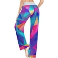 thumbnail image 5 of Women Pajama Pants Lounge Pants Long Stretch Comfy Sleepwear Hipster Rainbow Colorful Triangles, 5 of 7