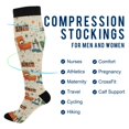 thumbnail image 2 of FORMRS Womens Knee High Socks Casual Long Thick Travel Daily Wear, 1 Pair, Beige Cats Reading, 2 of 6
