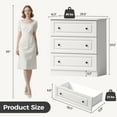 thumbnail image 4 of 3 Drawer Dresser for Bedroom, White Storage Chest for Home Office & Kids Room, Space Saving Furniture with Smooth Gliding Drawers, Modern Narrow Organizer, 4 of 8
