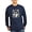 Navy, variant on - Painted Wolf Grayscale Long Sleeve Dark T Shirt - Long Sleeve Dark T-Shirt