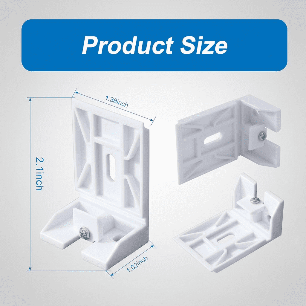 3/4-Inch Blind Shade Mounting Brackets for Cellular, Honeycomb, and Pleated Shades - Universal Replacement Hardware Set of 3