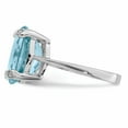 thumbnail image 3 of Finest Gold Sterling Silver Rhodium Light Swiss Blue Topaz Diamond Ring - Size 8, 3 of 11