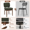 thumbnail image 2 of ClinQ Dining Chairs Set of 2, Boucle Upholstered Seat with Wood Legs and Curved Back, Modern Accent Seating for Kitchen, Dining Room, Green, 2 of 6