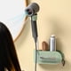 thumbnail image 2 of Soporte para secador de pelo, estante de almacenamiento de soplador sin perforaciones montado en la pared de plástico, soporte organizador Almacenamiento y organización del hogar Verde claro Yuarrent HA064413-02, 2 of 6