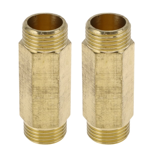 Conectores de rosca doble exterior de latón de 1/2" macho Unique Bargains 2.36" 2 piezas